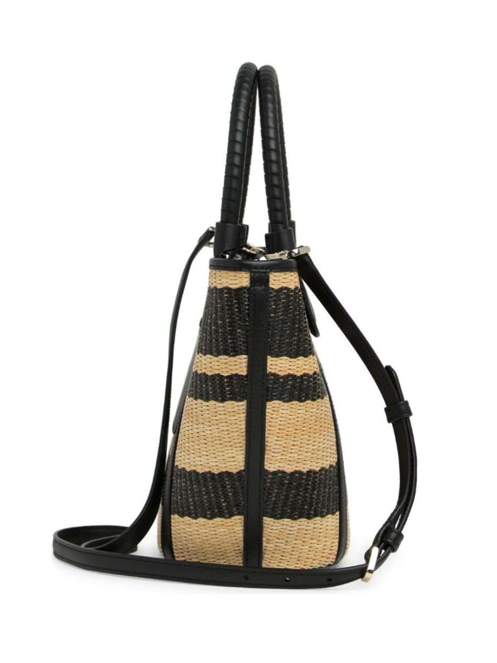 NEW ☑️ Kate Spade CRUISE Medium Tote Raffia & Black leather - Picture 5 of 16